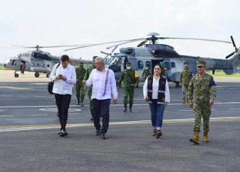 AMLO destacó la disminución del nivel del agua en Peñitas