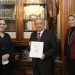 López Obrador recibe el libro, Mujeres en el Senado de la República, la paridad en México