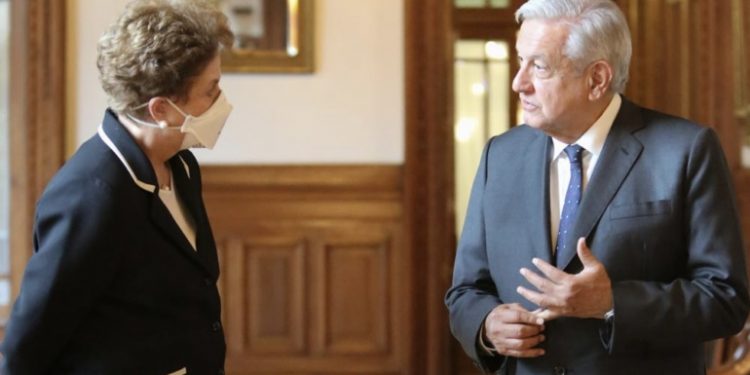 AMLO  se reúne con expresidenta de Brasil, Dilma Rousseff, en Palacio Nacional
