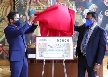 10 años de la reforma constitucional en materia de derechos humanos es enmarcada en billete de lotería