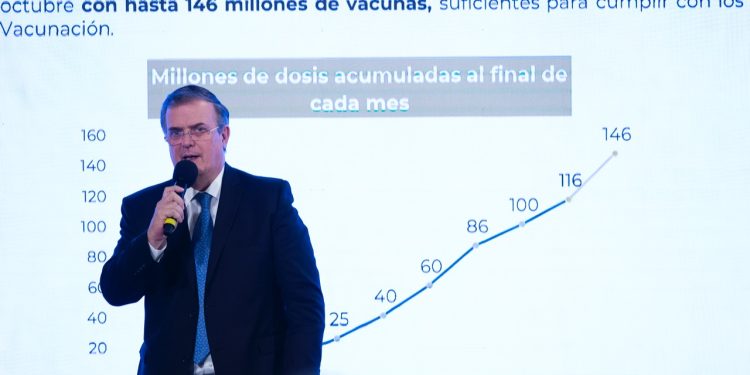 México alcanzará hasta 146 millones de vacunas a finales de octubre: Ebrard