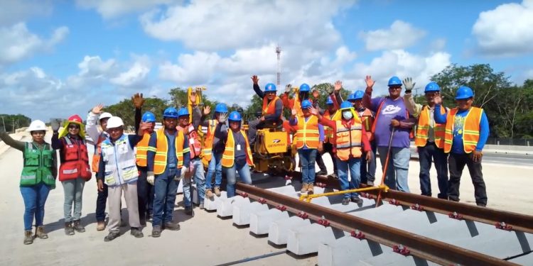 Avanza Tren Maya, destaca cimentación de paradero en Candelaria y viaducto elevado en Escárcega, Campeche