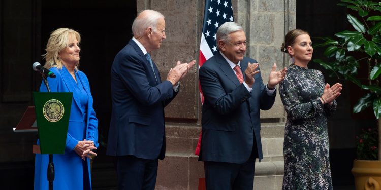 AMLO recibe en Palacio Nacional a Joseph Biden, presidente de Estados Unidos
