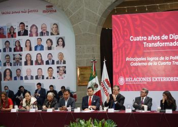 Destaca Marcelo Ebrard, ante senadores de Morena, que México cuenta con respeto político en el mundo￼