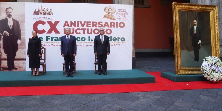 Presidente rinde homenaje a Francisco I. Madero en el 110 Aniversario Luctuoso￼